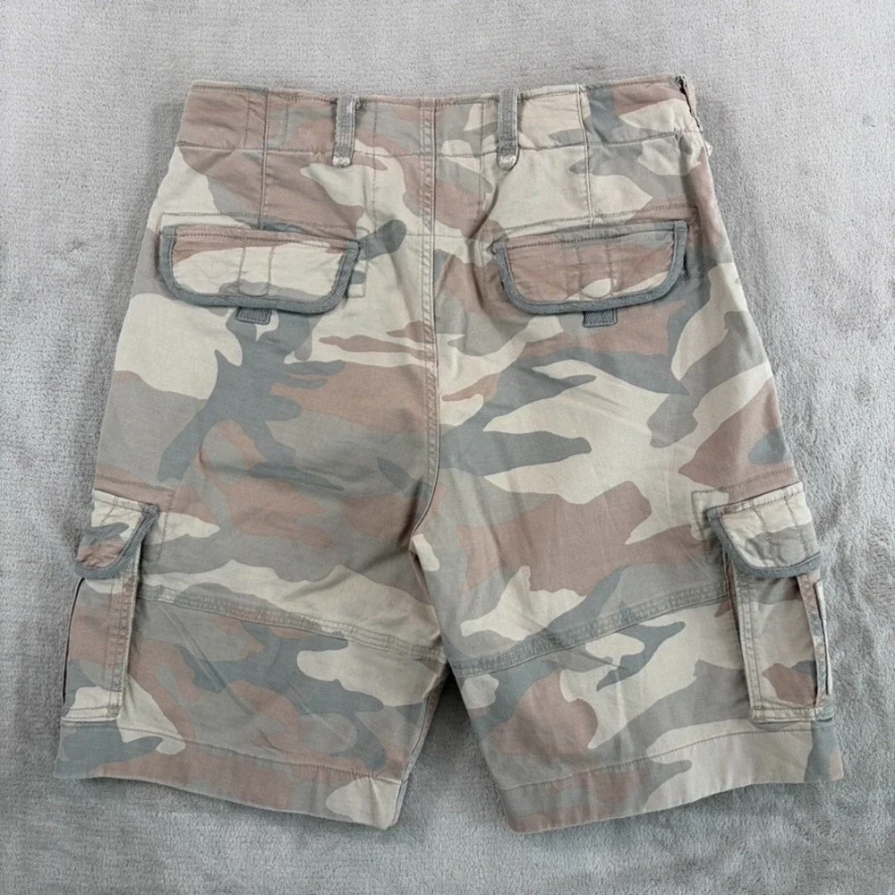 Vintage Abercrombie & Fitch Drawcord Cargo Camo‎ Shorts Men 30 Surplus Army NWT